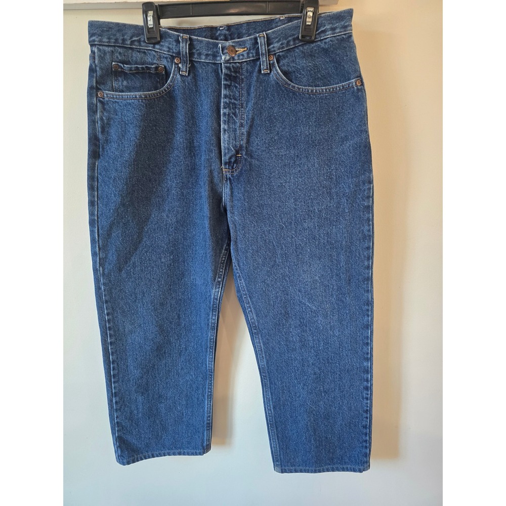 Wrangler Premium Quality Regular Fit Blue Jeans 96501MR Mens 35x22.5 Cropped